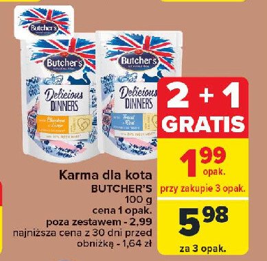 Karma dla kota z kurczakiem i wątróbka Butcher's delicious dinners promocja