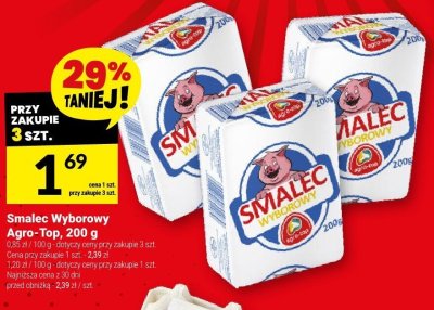 Serek topiony Smalec Wyborowy Agro-Top, 200 g promocja w Twój Market