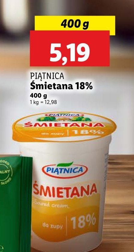Śmietana 18% Piątnica promocja w Prim Market
