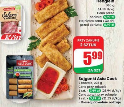 Sajgonki Asia Cook 2 rodzaje promocja w Dino