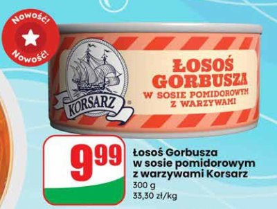 Łosoś Gorbusza w sosie pomidorowym z warzywami Korsarz promocja w Dino