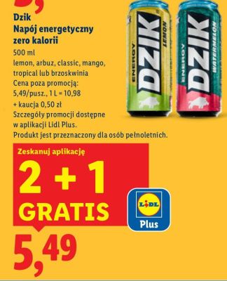 Napój energetyczny zero kalorii  classic 500 ml promocja w Lidl