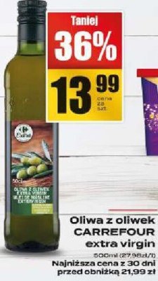 Oliwa z oliwek Carrefour Extra Virgin promocja w Supeco