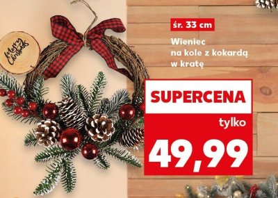 Wieniec na kole z kokardą w kratę śr. 33 cm promocja w Kaufland