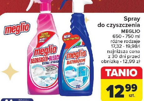 Spray do mycia łazienek Meglio promocja w Carrefour Market