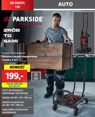 W贸zek transportowy i taczka 2w1 Parkside performance promocja