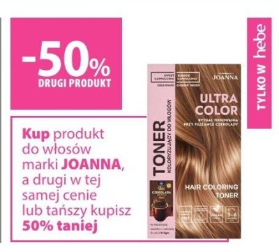 Toner do włosów JOANNA ULTRA COLOR promocja w Hebe