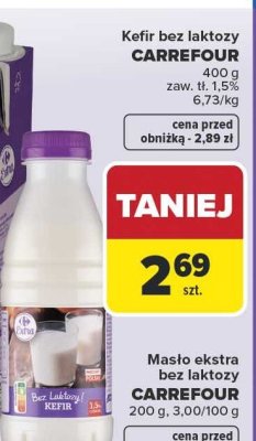 Kefir bez laktozy Carrefour Extra promocja w Carrefour Market