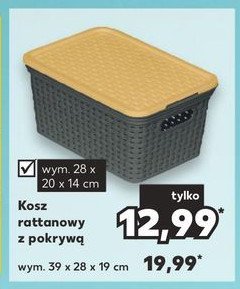 Kosz rattanowy 28 x 20 x 14 cm promocja