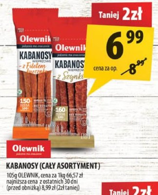 Kabanosy Enjoy cały asortyment Olewnik promocja w Arhelan