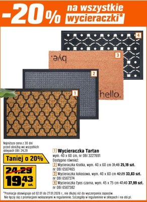 Wycieraczka Tartan promocja w OBI