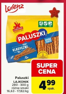 Paluszki LAJKONIK różne smaki promocja w Carrefour Market