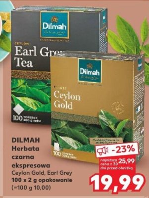 Herbata czarna DILMAH ekspresowa Ceylon Gold, Earl Grey promocja w Kaufland
