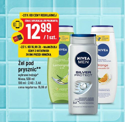 Żel pod prysznic lemongrass & oil Nivea promocja