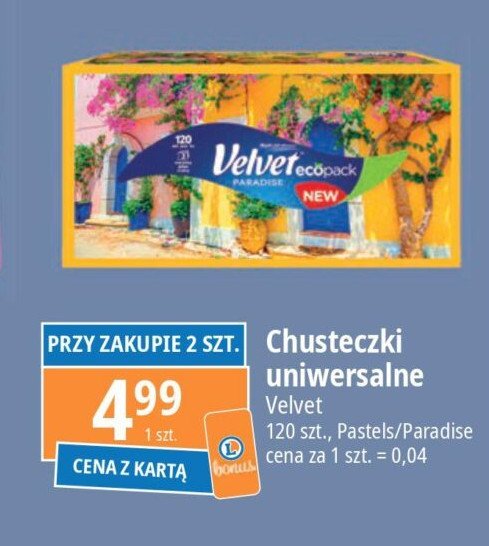 Chusteczki higieniczne paradise Velvet promocja