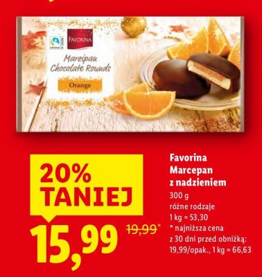 Marcepan z nadzieniem orzechowo-kakaowym Favorina promocja w Lidl