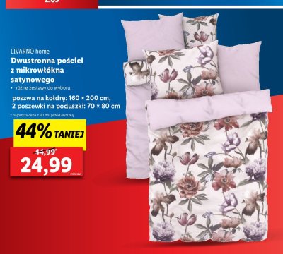 Po艣ciel z mikrow艂贸kna satynowego 160 x 200 cm + 2 x 70 x 80 cm LIVARNO HOME promocja