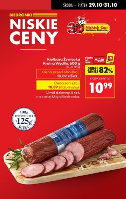 Kiełbasa żywiecka Kraina Wędlin 600g promocja