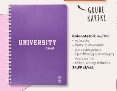 Ko艂onotatnik a4/100k. Kayet university promocja