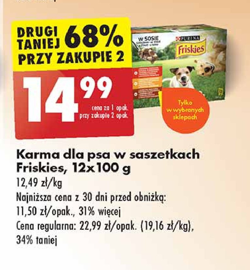 Karma dla psa w sosie z 4 x wołowiną i ziemniakami + 4 x z kurczakiem i marchewką + 4 x z jagnięciną i marchewką Friskies adult Purina friskies promocja