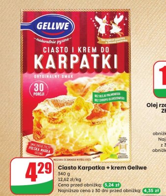 Ciasto Karpatka + krem Gellwe promocja w Dino