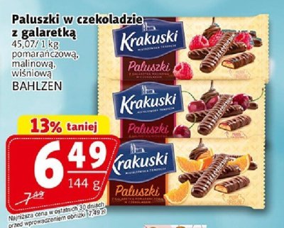 Paluszki w czekoladzie + galaretka Krakuski Paluszki promocja w Prim Market