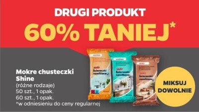 Mokre chusteczki, różne rodzaje DRUGI -60% promocja w Netto