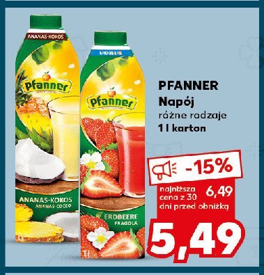 Napój ananas-kokos Pfanner promocja