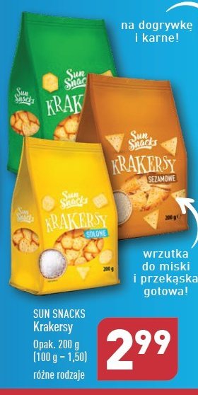 Krakersy solone SUN SNACKS promocja