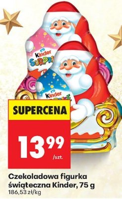 Czekoladowa figurka świąteczna Kinder, 75 g promocja w Biedronka