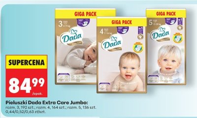 Pieluchy Dada Extra Care Jumbo promocja w Biedronka