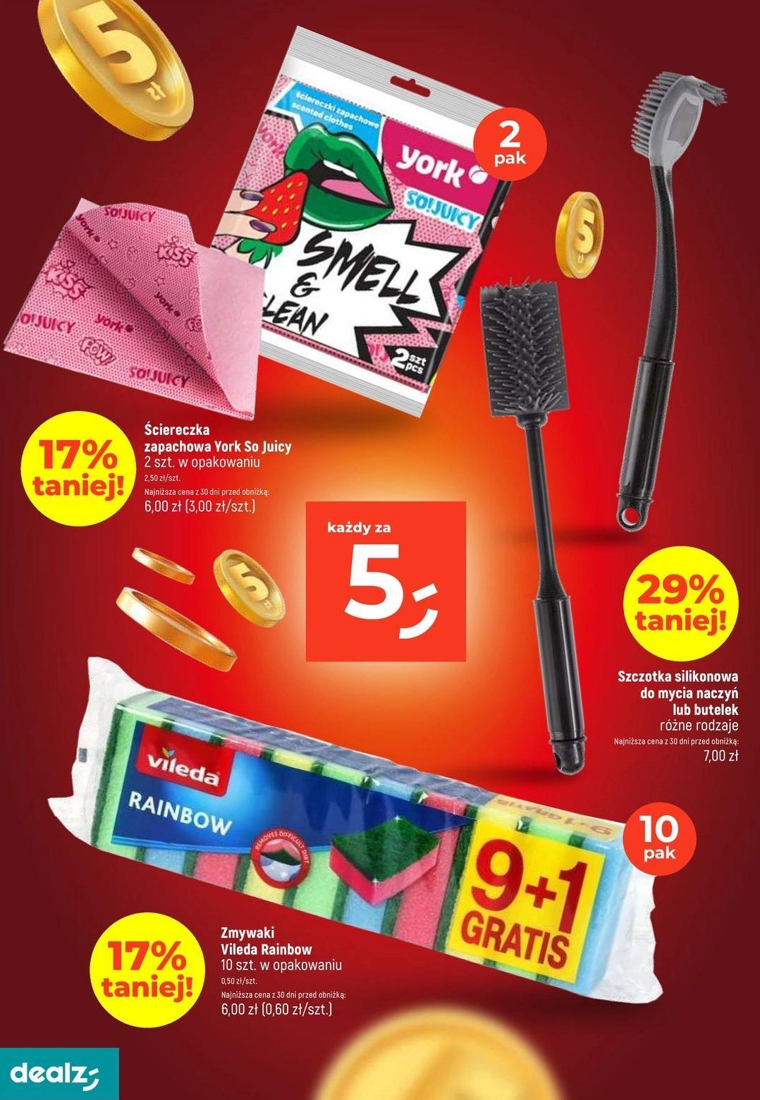 Szczotka do mycia naczyń promocja w Dealz