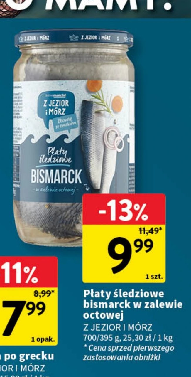 Płaty śledziowe bismarck Intermarche z jezior i mórz promocja w Intermarche