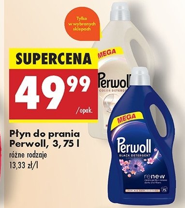 Płyn do prania dark bloom Perwoll renew promocja w Biedronka