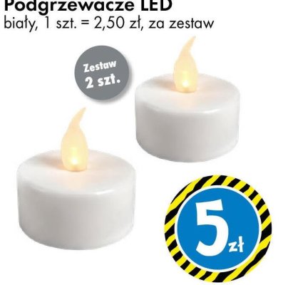 Podgrzewacze LED białe promocja w Tedi