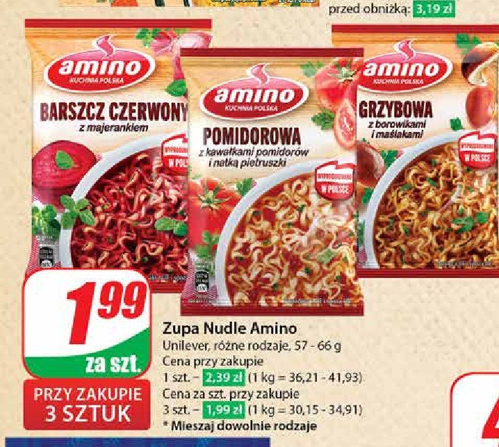 Zupa grzybowa z borowikami i maślakami Amino promocja