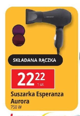 Suszarka do włosów aurora Esperanza promocja w Leclerc