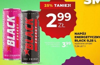 Napój energetyczny Black Energy 0,25 L wybrane smaki promocja w Duży Ben