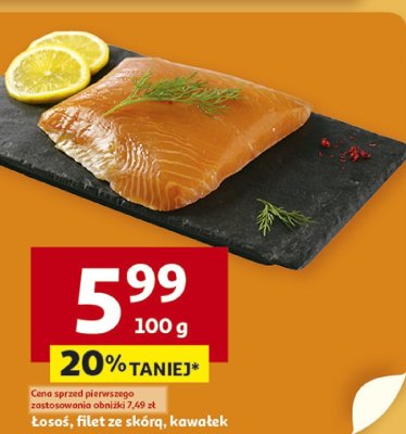 Łosoś, filet ze skórą, kawałek promocja w Auchan
