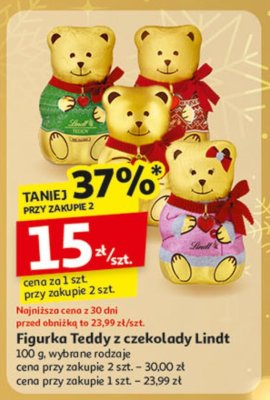 Figurka Teddy z czekolady Lindt, wybrane rodzaje promocja w Auchan