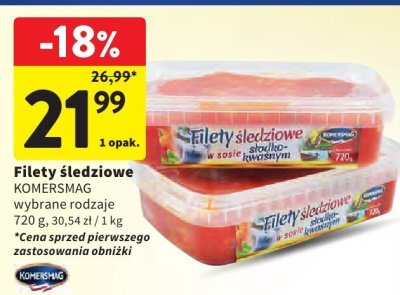 Filety śledziowe KOMERSMAG wybrane rodzaje promocja w Intermarche