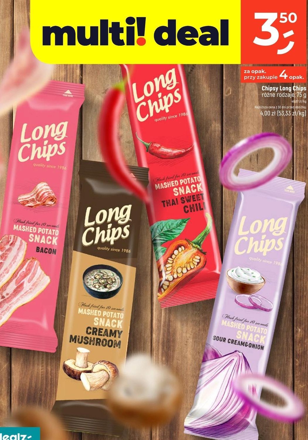 Chipsy bekon Long chips promocja