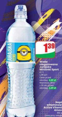 Woda niegazowana Jurajska Minionki Sport promocja w Dino