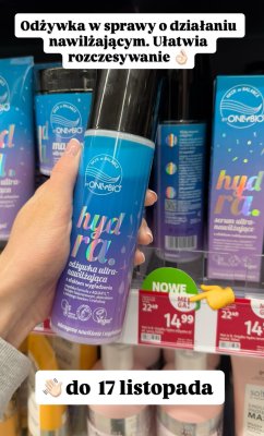 Odżywka ultra-nawilżająca hydra OnlyBio promocja w Rossmann