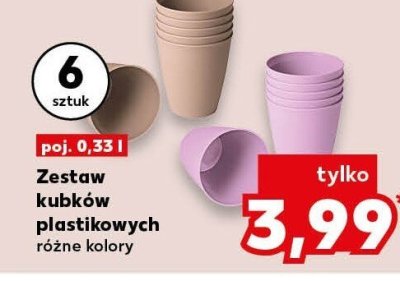 Zestaw kubków plastikowych różne kolory promocja w Kaufland