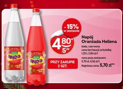 Napój Oranżada Hellena biała, czerwona 1,25l promocja w Żabka