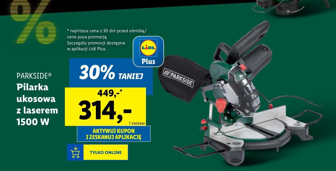 Pilarka ukosowa z laserem 1500 w Parkside promocja w Lidl