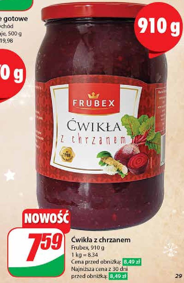 Ćwikła z chrzanem Frubex promocja w Dino