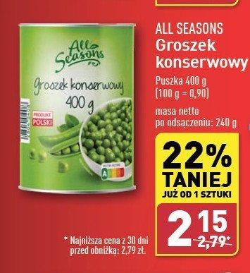 Groszek konserwowy All seasons promocja