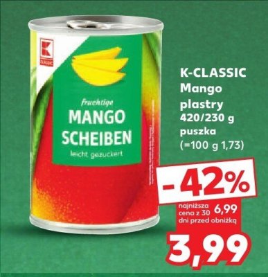 Mango plastry w puszce promocja w Kaufland